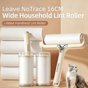 TEMU 4개 세트: 제모기 1개 및 16cm 린트 롤러 시트 3개 / 16cm 긴 린트 롤러 6개 세트, 교체용 리필 시트가 포함된 새로운 디럭스 롤러 린트 제거기, 옷, 먼지, 반려동물 털 제거용 떼어내는 롤러 브러시, 가정용 제모 도구