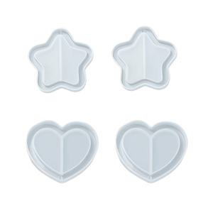 TEMU 별과 하트 모양 펜던트 제작을 위한 에폭시 몰드 4개 세트, 레진 및 기타 공예 용품 제작에 적합
