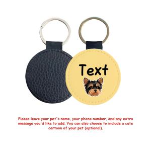 TEMU 귀여운 만화 애완 동물 아바타가 있는 커스터마이징 가능한 패브릭 강아지 ID 태그, 개인 맞춤 이름 및 전화번호를 위한 원형 애완 동물 펜던트, 모든 크기의 강아지에게 적합