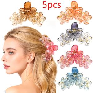 TEMU 5개입 새로운 투명 계란 꽃 머리핀 상어 클립 헤어 클립, 달콤한 하와이 꽃 머리핀 마멜로우 꽃 머리 장식, 여성 데이트-파티-여성들의 우아한 여름 해변 휴가 필수품