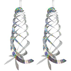 TEMU 2pcs/3pcs/4pcs 새 방지 나선형 반사기 15.8in 매달린 반사 새 방지 장치 운전 새 나무 벌새 비둘기 거위 집 정원 수영장에서 멀리 떨어져 있습니다