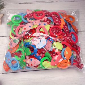 TEMU 토끼 귀와 리본 디자인의 여아용 머리끈 100개입 (색상은 랜덤입니다)