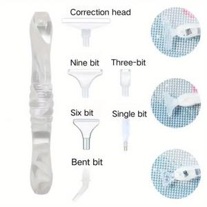 TEMU 5D 다이아몬드 페인팅 펜 수지 포인트 다이아몬드 펜 수제 도구 포인트 다이아몬드 헤드 멀티 펜 팁 액세서리 세트 네일 도구