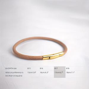 TEMU 1개 검은 금도금 상층구조 소가죽 여성 기본 팔찌