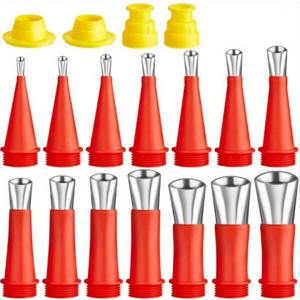 TEMU 18개 코킹 마감기 키트 (재사용 가능한 코킹 노즐 어플리케이터 14개, 연결 베이스 4개 포함), 욕실 주방 문 창문 싱크대 접합부 교체용