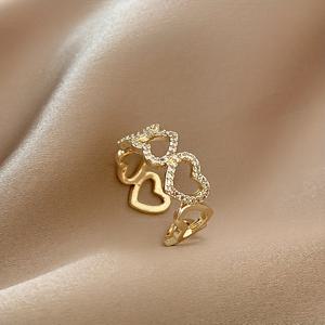 TEMU 고급스러운 느낌의 패셔너블하고 우아한 라이트 럭셔리 하트 镂空 반지