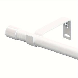 TEMU 창문용 조절식 커튼봉 세트 (30-145인치) - 소형 드레이퍼리 봉 - 5/8인치 튼튼한 메탈 폴대 (실내외 커튼용 스탠드 포함) - 모던 홈 데코 - 무광택 화이트 엔드