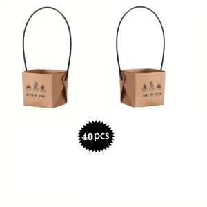 TEMU 그녀/남자를 위한 선물 40개/세트 미니 다육이 선물 세트 - 교사 감사 및 추수감사절 꽃집 포장 장식 상자를 위한 창의적인 크라프트 종이 상자, 소규모 사업 용품에 적합