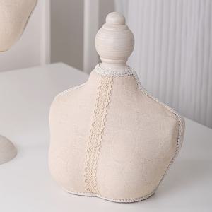 TEMU 1개 짧은 목걸이 전시대 화이트 레이스 목걸이 팔찌 보관용 주얼리 디스플레이 스탠드