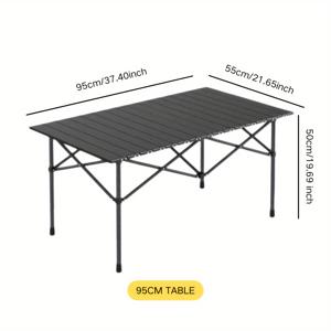 TEMU 야외 캠핑 접이식 테이블 - 컴팩트하고 튼튼하며 청소가 쉬움, 피크닉, 여행, 해변, 정원, 바비큐 등에 적합, 3가지 사이즈 제공, 블랙