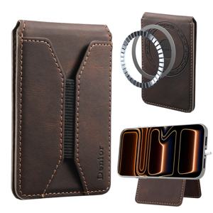 TEMU Denior 마그네틱 지갑, 카드 슬롯 4개, 카드 5-6개 수납 가능, 마그네틱 흡착 휴대폰 다기능 초슬림 지갑, 인조 가죽 및 탄성 밴드 슬롯, 아이폰 17/16/15/14/13/12 시리즈 호환