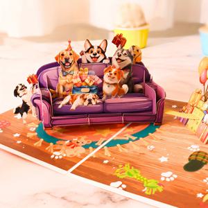 TEMU 사랑스러운 강아지, 강아지 애호가의 기쁨: 노트 & 봉투가 포함된 3D 팝업 생일 카드 - 모든 행사, 어머니의 날 & 크리스마스에 완벽함