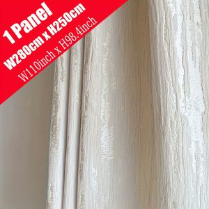 TEMU 1개 프렌치 스타일 라이트 럭셔리 우드 그레인 글리터 자카드 커튼, 70% 두꺼운 셔닐 커튼, 거실, 침실, 서재용