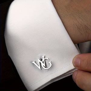 TEMU 맞춤 이름 커프링, 개인 맞춤 세트 스테인리스 스틸 신사 커프링, 간편한 남성용 정장 셔츠 커프링, 남성을 위한 선물, 우아한 커프링, 남성 인기 주얼리 (언어 제한: 영어)