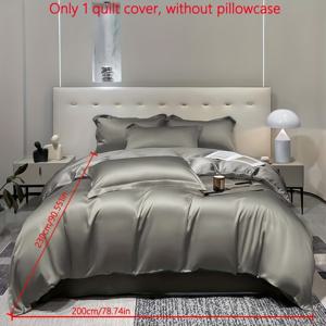 TEMU 심플 모던 다크 그레이 새틴 단색 이불 커버 1개, 침실용 다운 이불 커버, 침구 세트, 베개 커버 및 이불은 포함되지 않음
