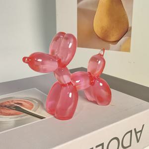 TEMU 생일 케이크 및 홈 데코용 귀여운 풍선 개 조각상 - 거실, 책장, TV 스탠드, 사무실 책상 중앙 장식에 완벽, 크리스마스, 데이, 새해에 적합