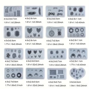 TEMU Lequ'S 16개 실리콘 몰드 컬렉션은 레진 공예에 적합 - 에폭시 레진 캐스팅에 완벽; 다양한 몰드 특징; 점토 모델링 및 소규모 창작에 적합