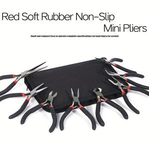 TEMU 8개 다기능 미니 플라이어 세트 - 45# 강철로 제련, 플라스틱 랩핑 핸들, 보관 가방 포함, 주얼리, 주얼리 제작, 소형 정밀 공예, 정밀 공구 세트에 적합