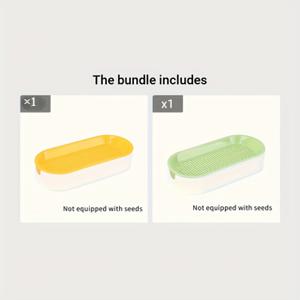 TEMU 고양이 잔디 재배 상자 2개 세트, 수경 재배 용기, 정원 씨앗 발아 트레이, 고양이 장난감 발아 트레이