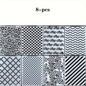 TEMU 엠보싱 폴더 8개 세트, 엠보싱 머신용 왁스지와 카드용 엠보싱 템플릿, 카드 만들기 DIY 꽃무늬 스크랩북 앨범 공예 장식용, 5.9x4.1인치 ( × 10.5cm)