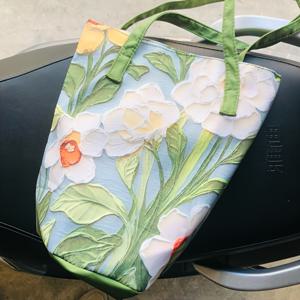 TEMU 핸드백, 유화 꽃 가방, 숄더백, 여성용 대용량 출퇴근 버킷백