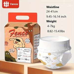 TEMU 10개입 일회용 강아지 기저귀 팬츠, 여성용 강아지 생리용품, 방수, 빠른 흡수 및 건조