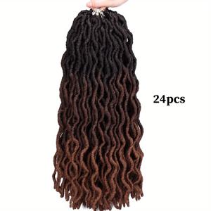 TEMU 24개입 18인치 여신 스타일 인조 로크스 크로셰 헤어 소프트 집시 로크스 웨이비 크로셰 브레이드 드레드락스 컬리 웨이비 브레이딩 헤어 익스텐션 아프리칸 루츠 브레이드