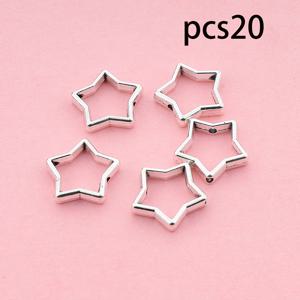 TEMU 20개 별 모양 비드 캡, 아연 합금 DIY 액세서리, 목걸이·팔찌·귀걸이용 커넥터 포함, 스페이서 비드 포함, 발렌타인데이 선물 만들기 소품
