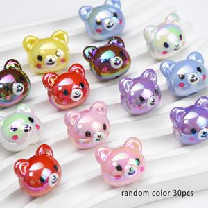TEMU 10/20/30개 레진 홀 베어 포트레이트 비즈 UV 도금 방수 고품질 DIY 비즈 미소 짓는 빨간 판다 혼합 색상 DIY 팔찌 보석 공예용 이상적 펜 헤어 액세서리 초점 장식 쿠션 비즈