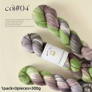 TEMU 3개 세트, 그라데이션 울 얀, 손 염색 얀, 얀, 스웨터 뜨개질, 숄 코바늘 뜨개질 등, 수제 얀