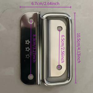 TEMU 솔리드 304 스테인리스 스틸 손잡이 2개, 접이식 손잡이, 버클, 서랍, 나무 상자, 철제 상자, 공구 상자, 폼박스에 적합, 두꺼운 솔리드 304 스테인리스 스틸 소재, 매끄러운 표면, 단조 주조, 공장 직판