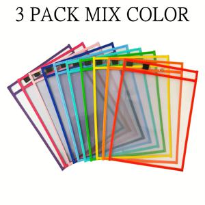 TEMU 3/6/10개입 재사용 가능한 건식 닦기 가방, 쓰기 및 닦기 가방, 투명 플라스틱 시트 보호 커버, 교사용 학교 교실 용품, 미술 용품