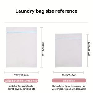 TEMU 【2개 세트】대형 + 엑스트라 라지 세탁망, 세탁기 전용 보호용 메쉬백, 옷·커튼 및 큰 물품 보관에 필수, 졸업식 & 개학 시즌 필수품, 여름 무조건 필요한 세탁 가방