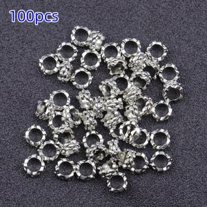 TEMU 100개 대형 구멍 아연 합금 꽃 비즈 - 목걸이, 팔찌, 귀걸이 제작, 키체인 공예용 - DIY 공예 및 주얼리 만들기 비즈 세트