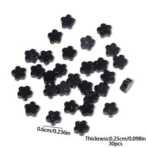 TEMU 30개 6mm 꽃 모양 비즈 블루 샌드스톤 루즈 비즈 쥬얼리 만들기 DIY 귀걸이 팔찌 액세서리 비즈 & 비즈 세트