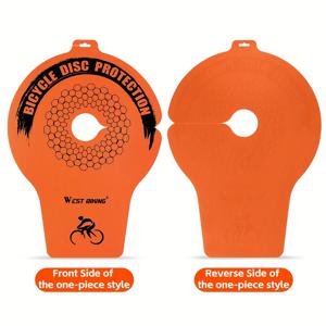TEMU WEST BIKING 내구성 있는 PVC 자전거 디스크 클리너 도구 튐 방지 자전거 세척 보호대 간편 설치 보호 커버 충격 흡수체 체인 클리닝 액세서리 오렌지 1개