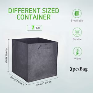 TEMU 3개 세트 통기성 정원 식물 가방, 7갤런(27.5L) 사각 메쉬 논-우븐 원단 상승식재배대 - 야채 및 꽃용 경량 내구성 실내/외부 사용 그리드 디자인, 액세서리, 실내 원예, 야외 원예, 안정적인 식물 홀더