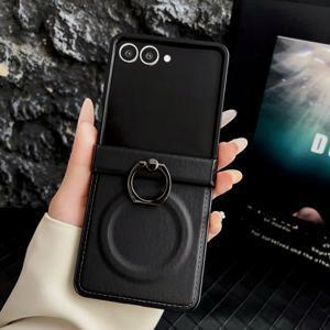 TEMU 휴대폰 케이스 - 간편한 비즈니스 올인클루시브 힌지 플레인 마그네틱 흡착, 삼성 갤럭시 Z 플립 7 폴딩 폰 케이스 링 버클 Z 플립6/ Z 플립5/ Z 플립4/ Z 플립3 남성 및 여성용 보호 케이스에 적합