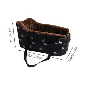 TEMU 휴대용 소형 강아지 & 고양이 차량 여행 네스트 - 인체공학적 발자국 디자인 자동차 시트 보호대, 가볍고 튼튼한 손잡이가 있는 안전 운반 핸들, 블랙