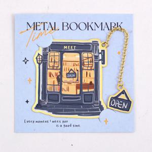 TEMU 메탈 북마크 - 핸드드로우 매장 외관 스타일 디자인, 빈티지 스타일 여성 및 소녀를 위한 책 액세서리, 독서 애호가를 위한 독특한 선물, 스테이크하우스, 식물 가게, 서점