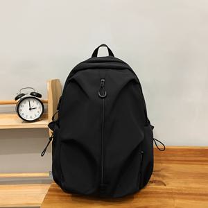 TEMU 스타일리시 대용량 랩탑 백팩 - 다수의 수납공간, 랩탑 슬리브 & 사이드 포켓이 있는 내구성 강한 백팩 - 남녀 공용 여행 및 대학, 직장용 백팩 - 블랙, 버건디 색상, 일상 출퇴근 및 장기 여행에 적합, 안전한 지퍼 잠금