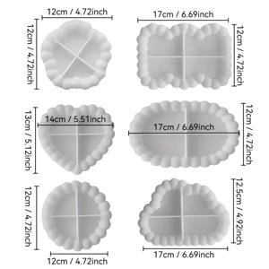 TEMU 6개 에폭시 수지 몰드 세트 - 실리콘 트레이, 컵 코스터, 보석 접시, 촛불 홀더 및 DIY 공예 몰드, 가정 장식, 공예 용품, 공예 몰드 에폭시 수지, 보석 디스플레이, 장식 접시, 내구성 실리콘