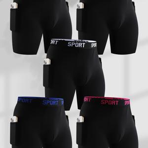 TEMU 남성용 압축 스포츠 반바지 5개 세트 - 포켓 포함, 빠른 건조 성능 레깅스, 통기성 러닝 & 트레이닝 반바지, 체육관, 농구, 사계절 착용 가능 - 폴리에스터-스판덱스 혼방 (5개 대량 팩)