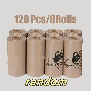 TEMU 8롤 커피향 애완동물 배변 봉투, 효과적인 미스터링, 야외 산책에 적합. 제조자 직판, 강력하고 내구성이 뛰어남, 똥 문제를 쉽게 해결