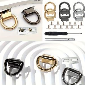 TEMU 20개 헤비듀티 아연 합금 D링 버클(골드) - 핸드백 크로스바디 스트랩 조절 가능 스냅 클라스프 | DIY 지갑 만들기 키트 (펀치 플라이어 & 드라이버 포함) | 지갑 제작 소품, DIY 지갑 만들기