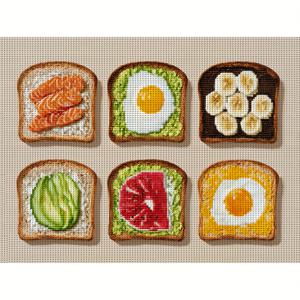 TEMU ZUOANLF DIY 십자수 키트 1세트 30x40cm [11.8x15.7인치]/40x50cm [15.7x19.7인치], 빵 한 조각 패턴 랜덤 실 카드 십자수 재료 세트, DIY 실 아트 수공예 자수 집 장식 공예, 도안, 바늘과 실, 자수 천, 설명서 포함, 가정용 벽 장식 또는 선물용 수공예 자수 세트