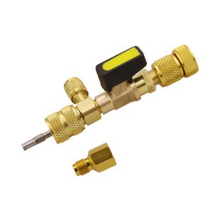 TEMU R410A R22 밸브 코어 제거 및 설치 도구, 듀얼 사이즈 SAE 1/4 및 5/16 포트 특징, R404A, R407C, R134A, R12, R32 및 R600를 사용하는 HVAC 시스템에 적합