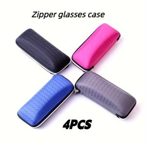 TEMU 4개/EVA 하드 쉘 안경 케이스 (지퍼 포함), 지퍼형, 데일리 안경 보관, 여행용 안경 보관, 소품 보관, 패션 안경 케이스, 휴대용 안경 보관 케이스, 안경 용품에 적합