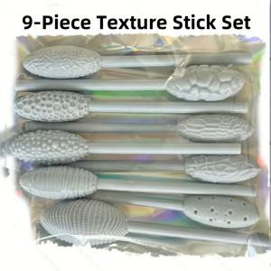 TEMU 타원형 질감 스탬프 9개 세트 - 점토, 공예 및 제작을 위한 정밀 조각 도구, 미충전식, 필수 공예 용품 | 복잡한 디자인 | 오래 지속되는 공예 도구, 공예 용품