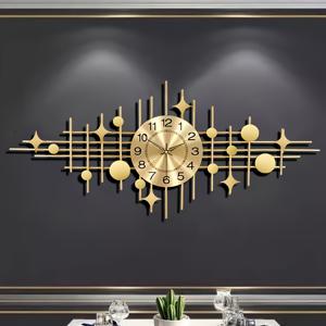 TEMU 메탈 유럽 스타일 무소음 벽시계 1개, 별 모양 창의적인 벽 장식, 드릴 불필요, 95cm 대형 시계, 가벼운 럭셔리 거실, 식당, 침실, 서재, 호텔 장식 시계, 선호되는 휴일 선물